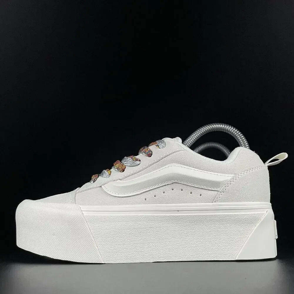 Vans Knu Skool Women’s Size 7 White Suede Casual Platform Sneaker Skate Shoe NEW - Picture 1 of 9
